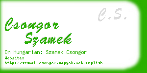 csongor szamek business card